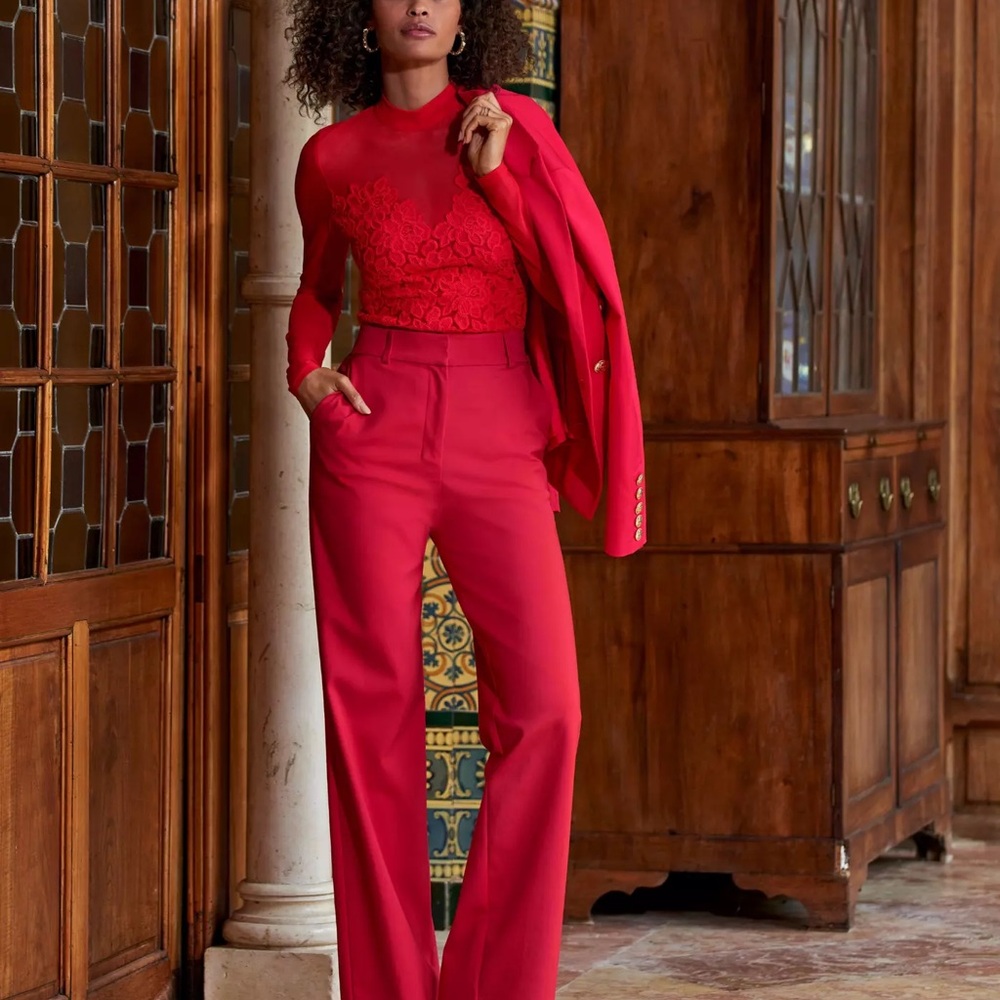 Elegant Red Women's Pants